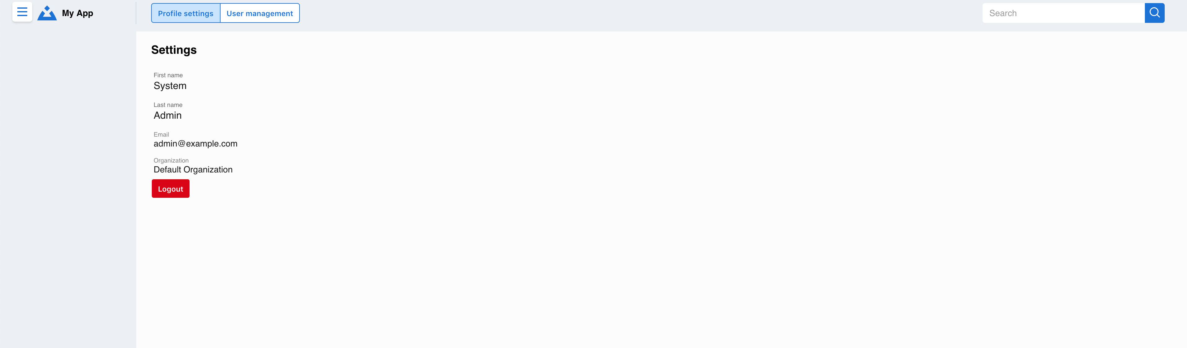 Profile Settings Interface